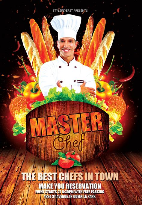 Free Master Chef Cooking Business Flyer PSD Template By Styleflyer