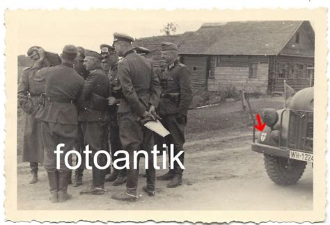 Foto Wk Ostfront Wh Fahrzeug Sd Kfz Truppen Abzeichen General