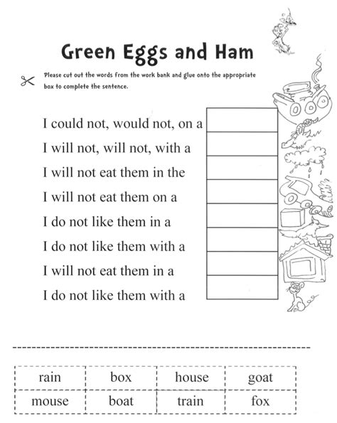 Green Eggs And Ham Worksheet Dr Seuss Activities Seuss Classroom Dr