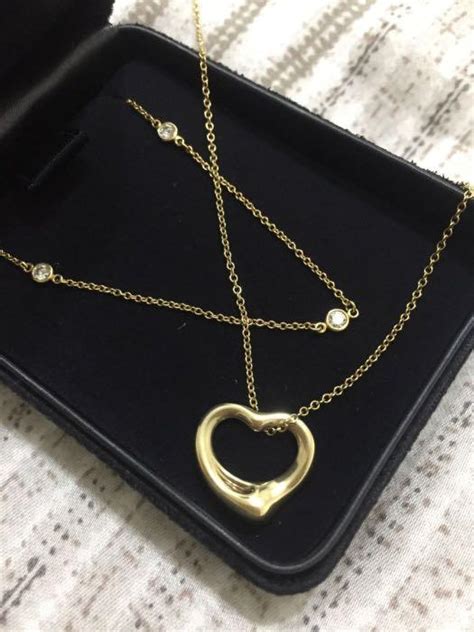 Tiffany Andco 蒂芬妮 經典款 Open Heart 愛心 項鍊 750 18k 黃金 名牌精品 精品配件在旋轉拍賣