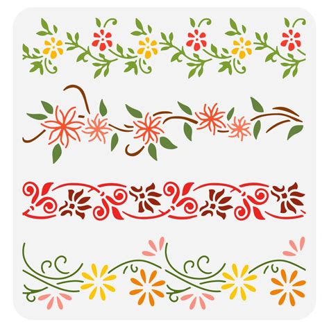 Mua Fingerinspire Flower Border Painting Stencil X Inch Reusable