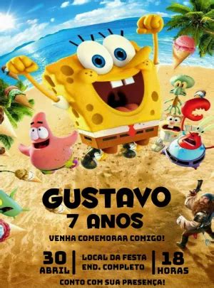 Invitación de cumpleaños de Bob Esponja Un increíble editor en línea