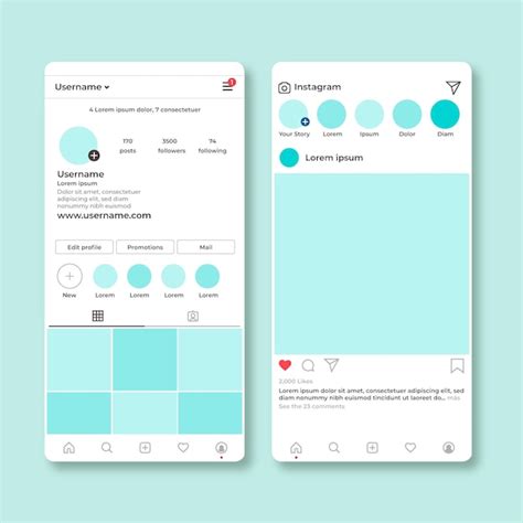 Tema De Plantilla De Interfaz De Perfil De Instagram Vector Gratis | My ...