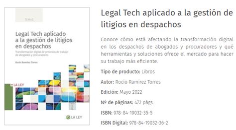 Legal Tech Aplicado A La Gestión De Litigios En Despachos Derecho