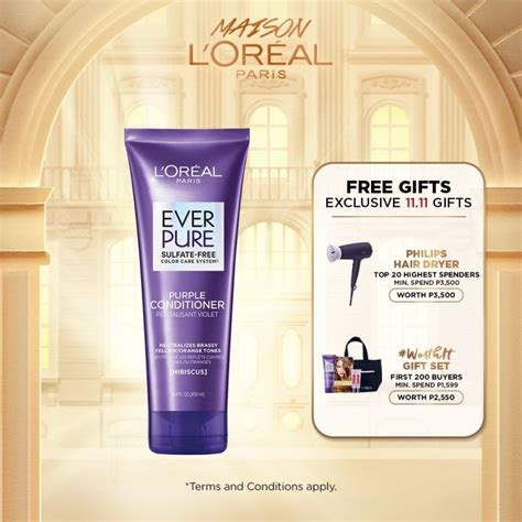 LOreal Paris Ever Pure Brass Toning Purple Shampoo And Conditioner