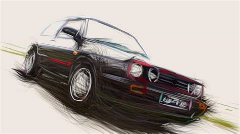 Volkswagen Golf Gti Draw Digital Art By Carstoon Concept