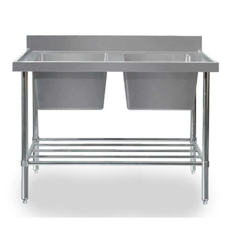 Stainless Steel Commercial Double Sinks D Mm