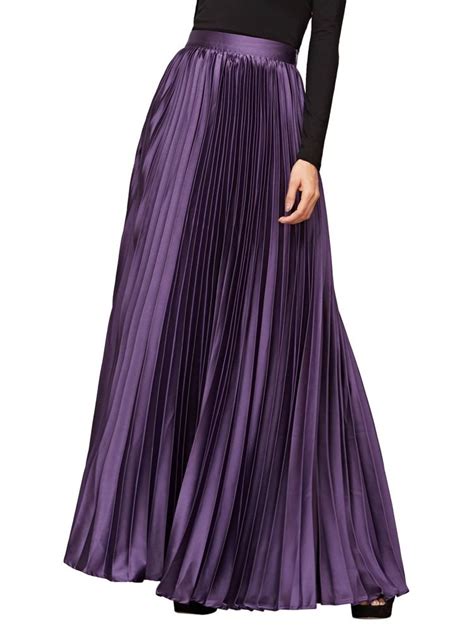 Shein Zipper Side Pleated Flare Maxi Skirt Artofit