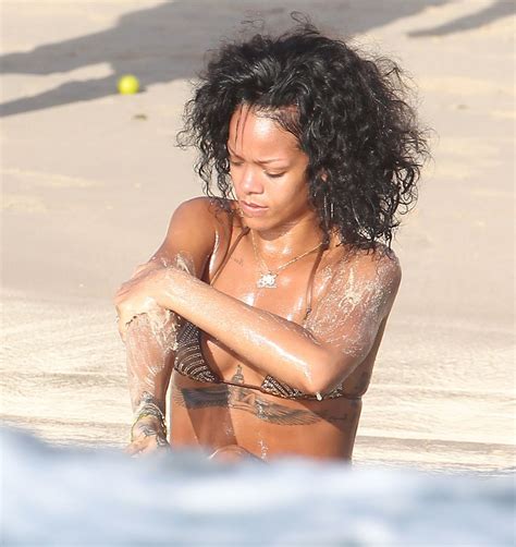 Rihanna In A Bikini Photos From The Beach In Barbados Dec