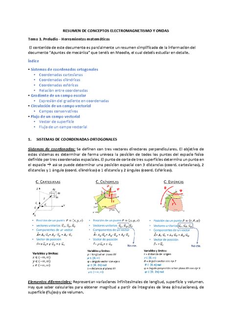 Resumen conceptos EMO tema 3 Preludio Herramientas matemáticas