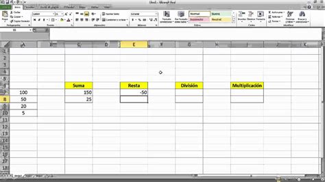 Como Realizar Operaciones B Sicas En Excel Youtube