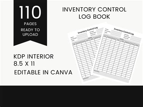 Inventory Control Log Book Canva Kdp Graphic By Bks Studio Creative