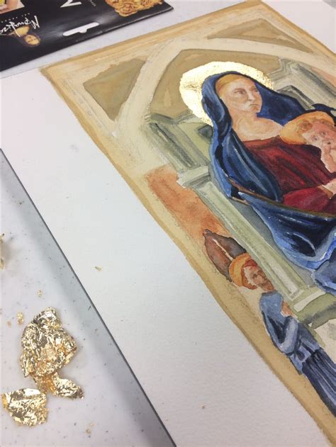 Adding Gold Foil To Copystudy Of A Masaccio Masterpiece Madonna And