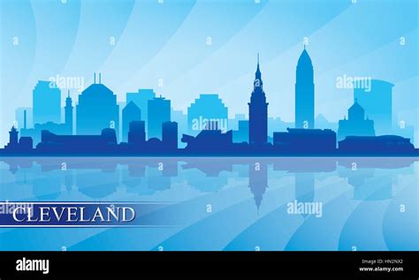 Cleveland Skyline At Night Stock Vector Images Alamy