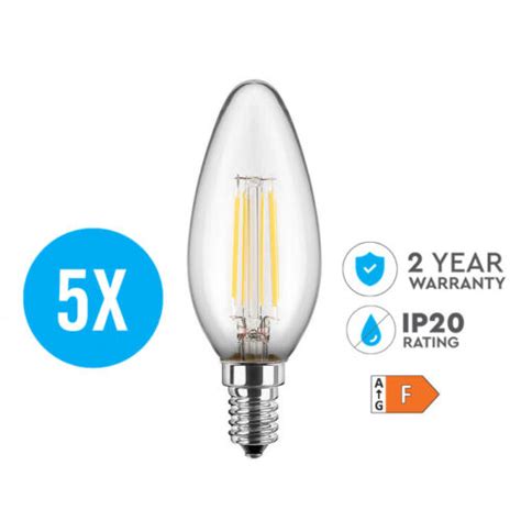 X Led Gl Hbirne Leuchtmittel Kerze E Filament Watt Warmweiss