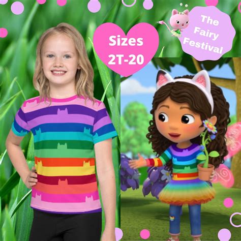 Gabby S Dollhouse Shirt Rainbow Cat Costume Birthday Etsy In 2023 Fairy Festival Festival