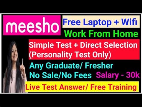 Meesho Work From Home Job 2024 Direct Personality Test No Interview