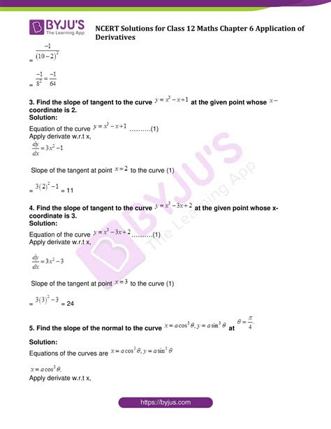 NCERT Solutions For Class 12 Maths Chapter 6 Applications Of Derivative