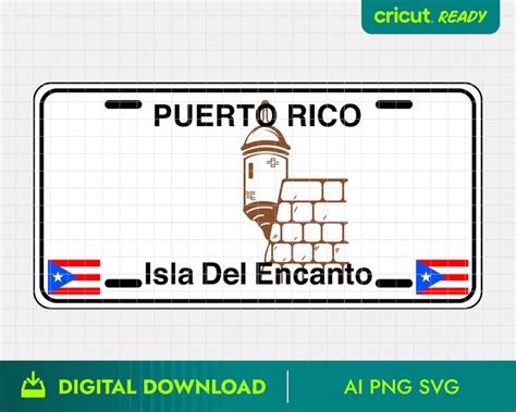 The Puerto Rico License Plate Is Shown With An American Flag And A