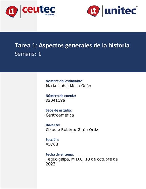 aspectos generales de la historia Nombre del estudiante María Isabel