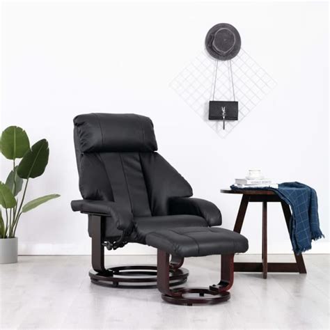 Yosoo Fauteuil Tv Avec Repose Pied Noir Similicuir Yos