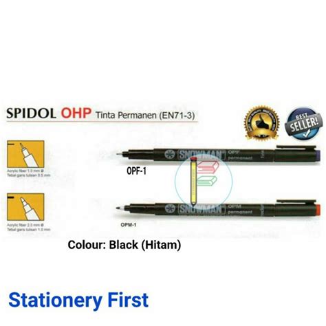 Spidol Pen Permanen OHP Snowman OPF Fine OPM Medium Per Pc Lazada