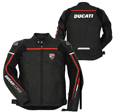 Ducati Motorcycle Leather Jacket Black New Motorcycle Riding Leather ...