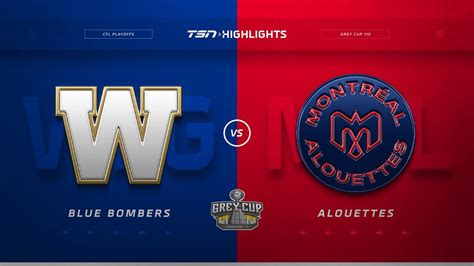 110th Grey Cup Highlights: Blue Bombers vs. Alouettes - YouTube