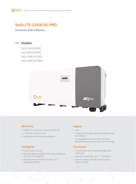 Datasheet Solis K G Pro Solis K G Pro Inversores Solis