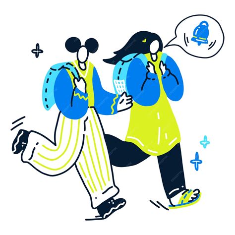 Premium Vector | Students rushing to lecture at university