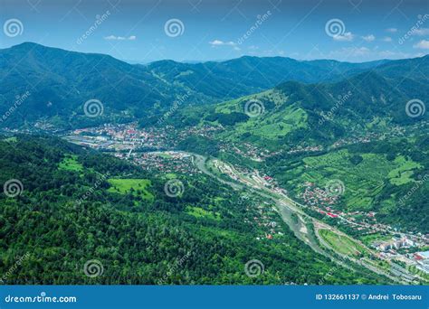 Aerial View Of A Romanian Forest Stock Image Image Of Trees Blue