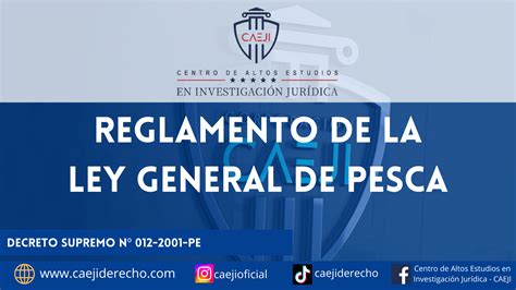 Reglamento De La Ley General De Pesca Decreto Supremo N Pe