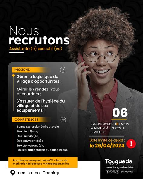 TOOGUEDA RECRUTE PLUSIEURS POSTES H F Y A Bara Offres D Emplois Et