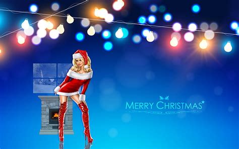 Hd Wallpaper Sexy Santa Womens Red Santa Claus Dress Girls Holidayschristmas Wallpaper Flare