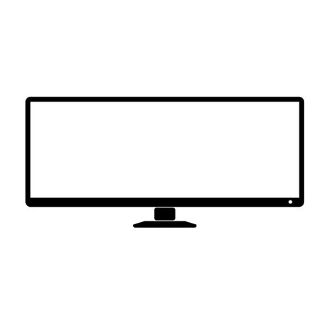 Premium Vector Ultra Wide Gaming Computer Monitor Outline Isolated Icon