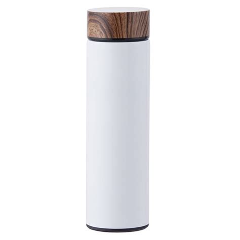 Premium Quality Stylish Wooden Detail White Travel Flask Shop Today