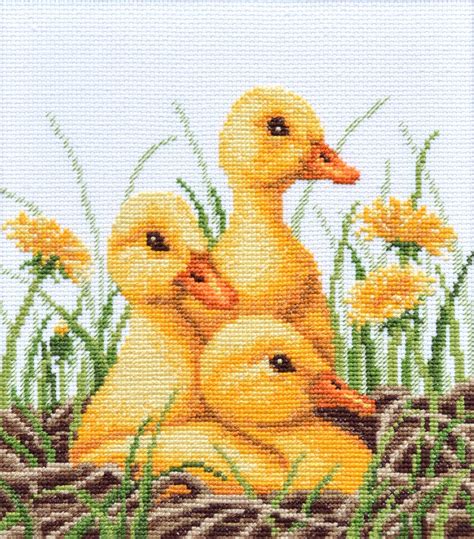 Duck Cross Stitch Kit Diy Embroidery Kit Ducklings In Cute