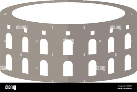 Simple Gray Flat Drawing Of The Amphitheater Arena Pula Stock Vector