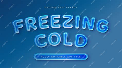 Premium Vector Freezing Cold 3d Text Effect