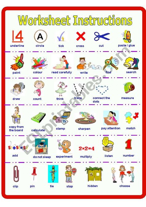 Poster On Worksheet Instructions Fully Editable Esl Worksheet By