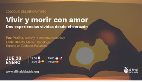 COLOQUIO ONLINE GRATUITO VIVIR Y MORIR CON AMOR