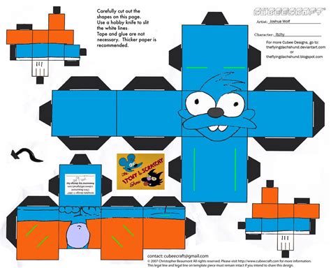 Papertoy The Simpsons Itchy Paper Crafts Paper Toys Cartoon Painting