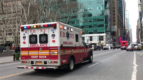 Fdny Ems Ambulance On West Nd Street In The Midtown Area Of Manhattan