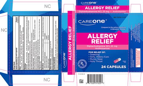 NDC 72476 113 Allergy Relief Capsule Oral Label Information Details