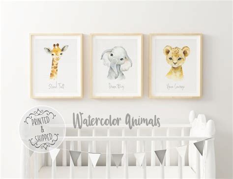 Safari Animals Nursery Prints Nursery Animals Art Jungle Etsy