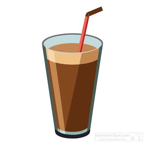 Beverage Clipart Refreshing Glass Of Chocolate Milk In A Glass With A