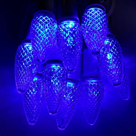 C9 Blue Twinkle Led Bulbs E17 Bases 25 Pack Christmas Light Source