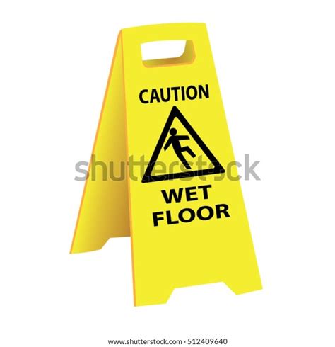 Caution Wet Floor Sign Board Vector Stock Vector Royalty Free 512409640