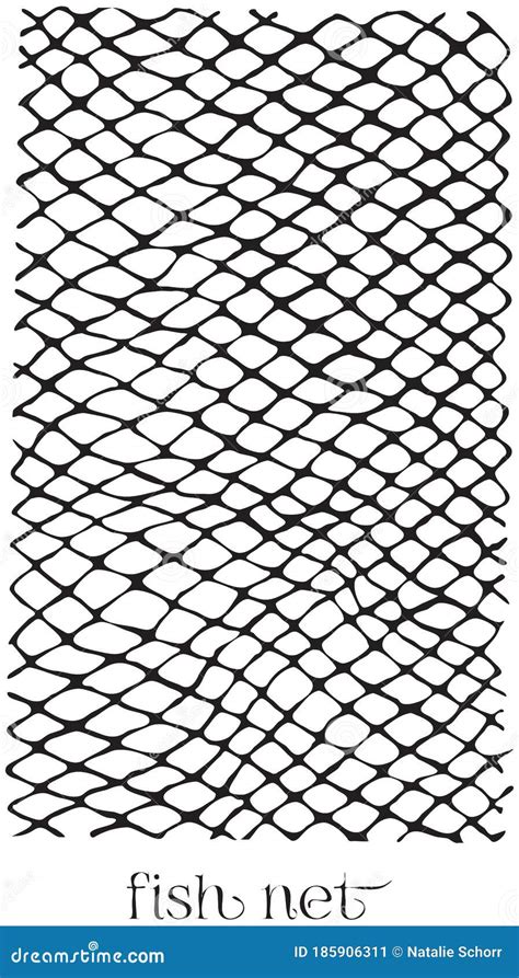 Simple Hand Drawn Fish Net Vector Doodle Illustration, Nautical Theme Pattern Background Stock ...