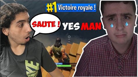 IL DIS OUI A TOUS YES MAN CHALLENGE CA TOURNE MAL SUR FORTNITE BATTLE